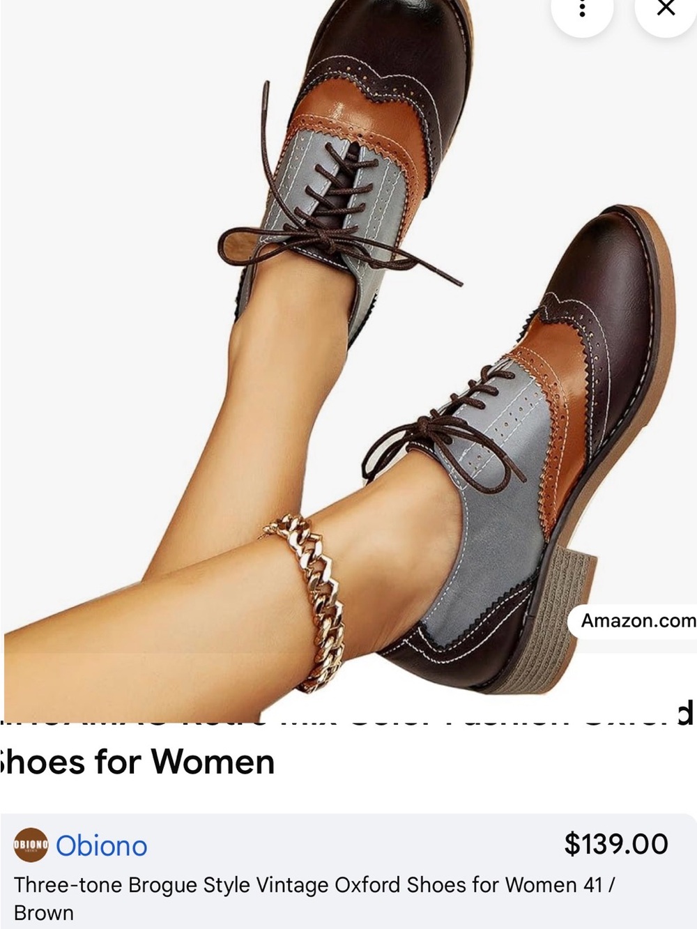 LIHUAMAO Leather Retro Mix Oxfords Women’s Size 8.5 NWOT